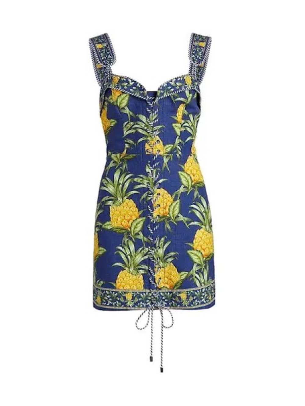 FARM RIO lace up pineapple mini dress
